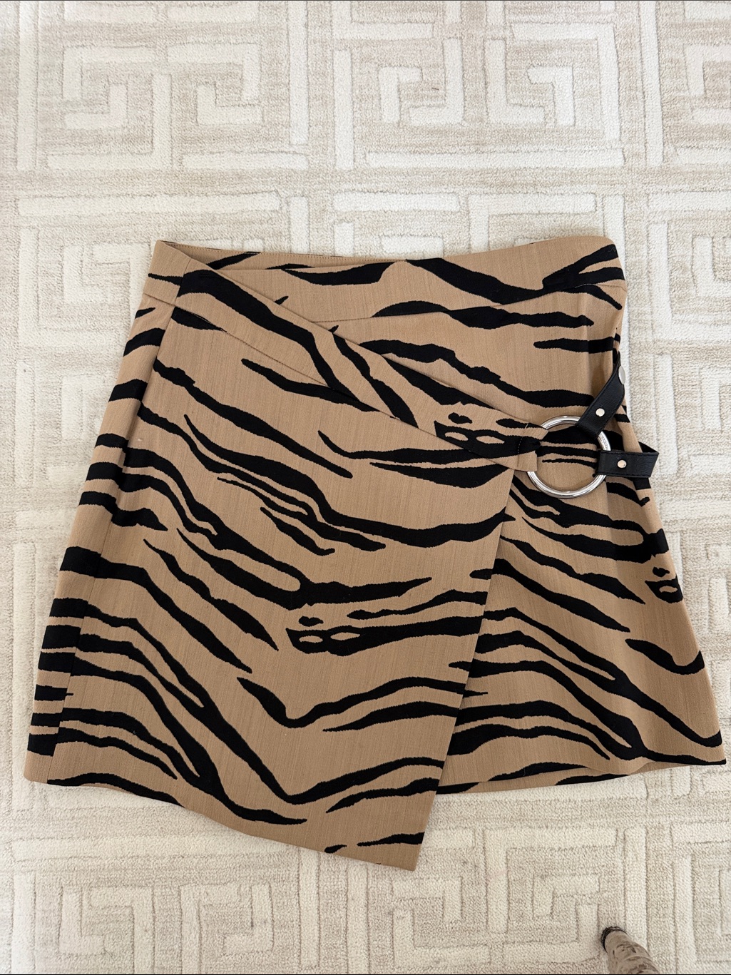Stella Mccartney Animal Print Wrap Skirt With Buckle
